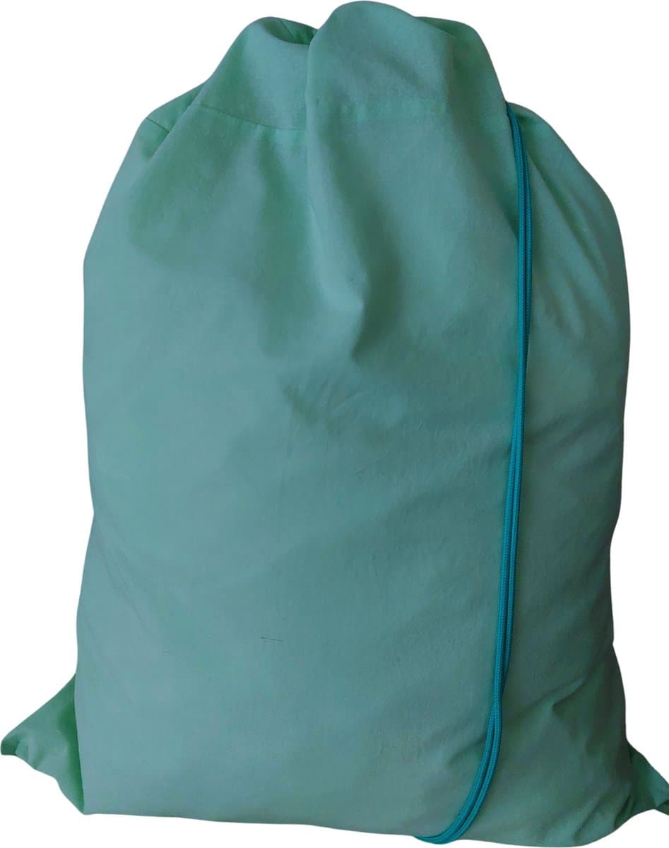 Katoenen waszak -XL - met trekkoord - aqua green — afbeelding 1