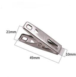20 stuks roestvrijstalen clips - huishoudwasknijpers - kleine clips voor het drogen van dekbedden - vaste winddichte clips - kleding- en dekbedhangers - (zilver) — thumbnail 2