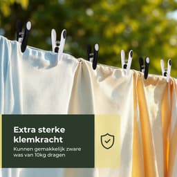 Gandria Wasknijpers 48 Stuks - Kunststof Wasknijpers - Set van 48 Plastic Knijpers - Wasrek Knijpers 10 Kg - Zwart/Wit en Wit/Zwart — thumbnail 3