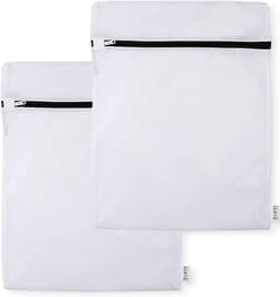 Loti Living Grote Waszakken Set 2 stuks – 60x90 cm – Waszak voor Beddengoed, Handdoeken & Kleding – Wasnet voor Wasmachine – Wit — thumbnail 1