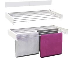 Inklapbaar Wanddroogrek Aluminium - Ruimtebesparend Droogrek voor Wasgoed 100 x 50 cm