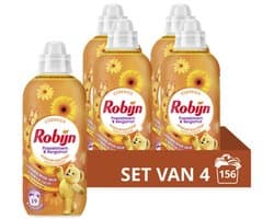 Robijn - Wasverzachter - Passiebloem & Bergamot - 4 flessen - 156 wasbeurten - Voordeelverpakking