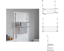 vidaXL - Droogrek - voor - balkon - 89x25x(60-95) - cm - aluminium