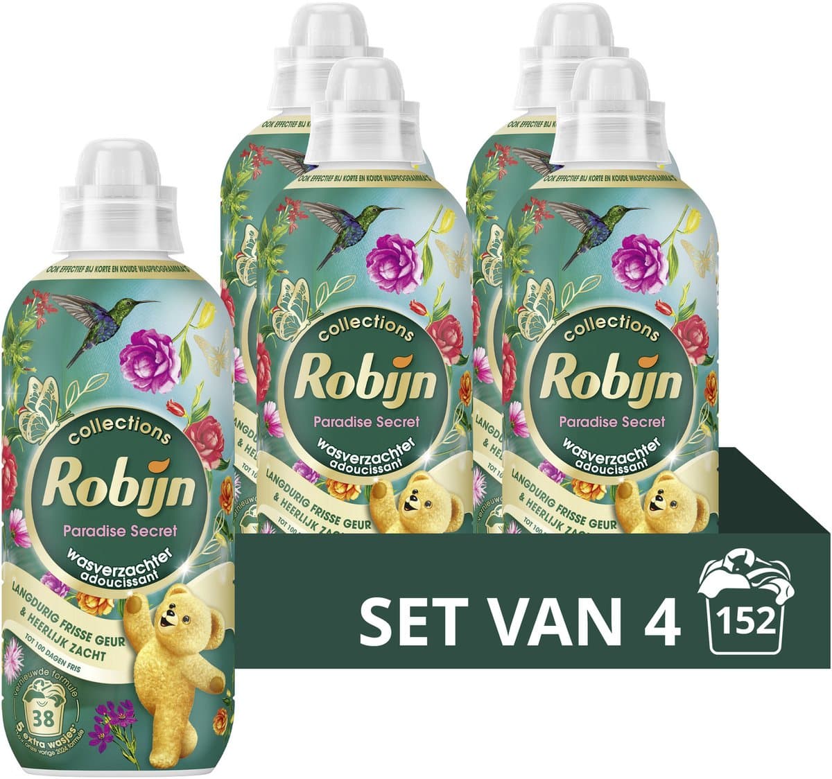 Robijn - Wasverzachter - Paradise Secret - 4 flessen - 156 wasbeurten - Voordeelverpakking — afbeelding 1