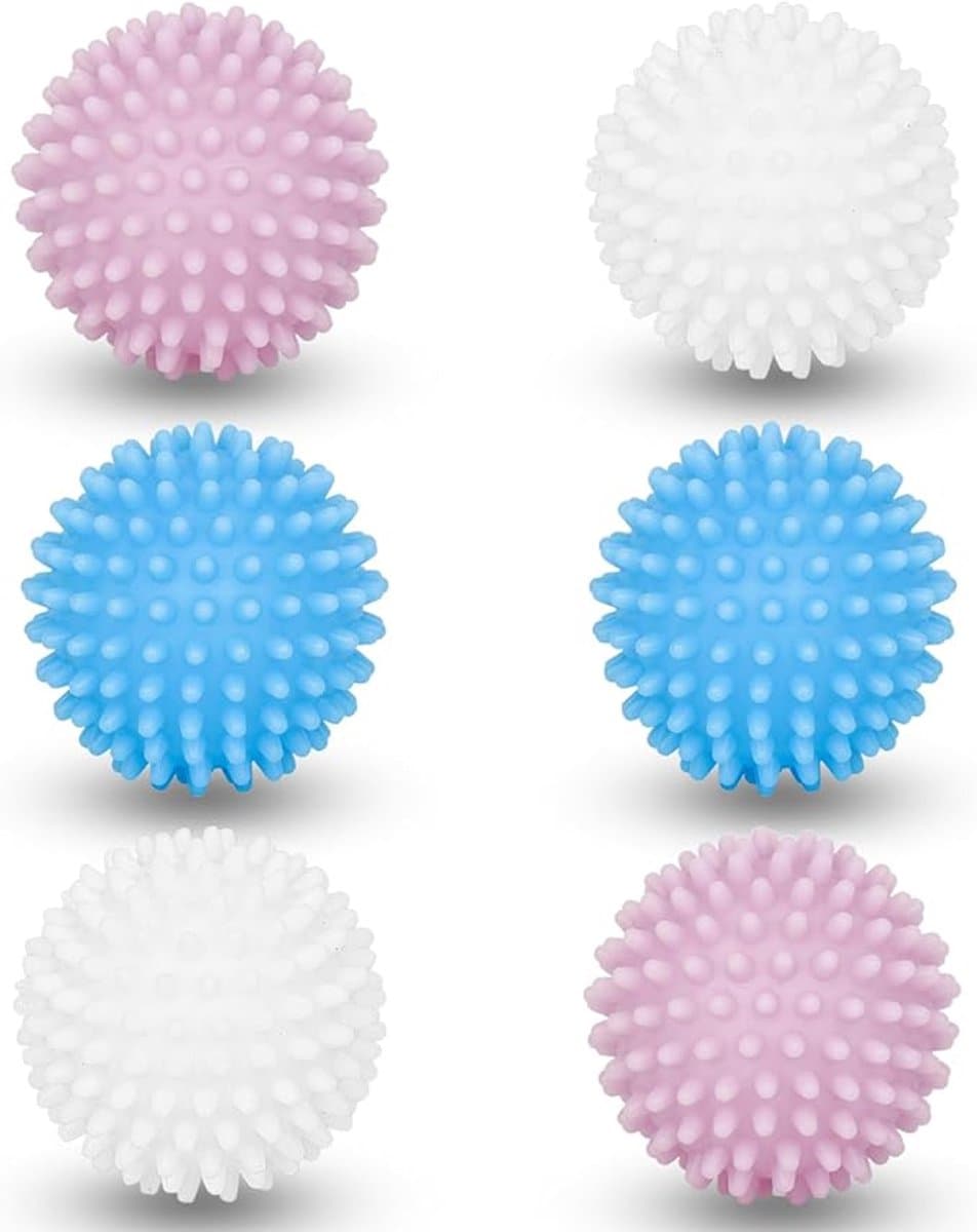 Famanu 6 stuks wasmachine droger bal, wasbal voor wasmachine, droger ballen voor wasdroger, herbruikbaar, voor het reinigen van huiskleding — afbeelding 1
