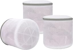 3 stuks - bh-waszakje - mesh waszakken - wasmachine zakken - voor delicate was - fijnmazige lingerie waszakken - ondergoed waszak met ritsen - voor intiem ondergoed - Cilindrische Ritsen Wasmachinetas - grijs - 15*17 cm — thumbnail 1