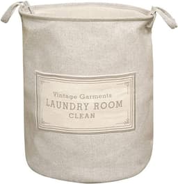 Wasmand wasbak ronde wasbak lichtgrijze wollen wasmand ronde wasmand kleding opbergdoos opvouwbare wasmand voor vuile was — thumbnail 1