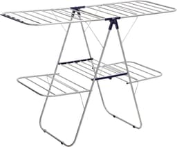 Droogrek - Inklapbaar wasrek voor binnen en buiten - Staand droogrek met vleugels - Ruimtebesparend en lichtgewicht - Voor kleine en grote wasjes - Perfect voor appartementen, balkon en studentenkamer - Snel opvouwbaar - Wasdroogrek voor huishoudelij — thumbnail 1