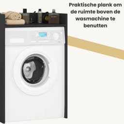 Wasmachine Kast / Wasmachine Ombouw / Wasmachine Meubel FIN / Zwart / AKORD Furniture Factory / 64 x 98 x 50 cm — thumbnail 3