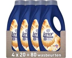 Lenor Vloeibaar Wasmiddel Amber & Orchidee - 4 x 20 Wasbeurten