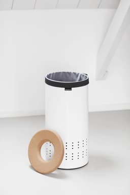 Brabantia Wasmand - met Deksel - 35 l - White / Kurken deksel — thumbnail 5