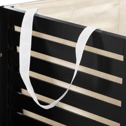 Zwarte Bamboe wasmand 65 Ltr met deksel en waszak 40x40x58 cm - Zwart — thumbnail 2