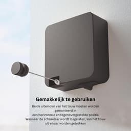 DailySupplies® Waslijn Uittrekbaar - Wanddroogrek - Wasdraad - Zwart — thumbnail 3
