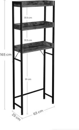 Wasmachine kast - Wc kastje - wasmachine ombouw - wasmachine opbouwmeubel - wasmachine meubel - wc rek opbergrek - 25x63x165 cm — thumbnail 3