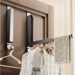 James & Mace® Droogrek Deur –Wanddroogrek - Deurhaken Over Deur – Droogrek Hangend – Opvouwbaar en uitschuifbaar – Badkamer – Slaapkamer – Op Reis — thumbnail 2