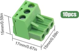 Schroef terminal 3pin 2-delig recht KF2EDG 5.08 - 10 stuks — thumbnail 3