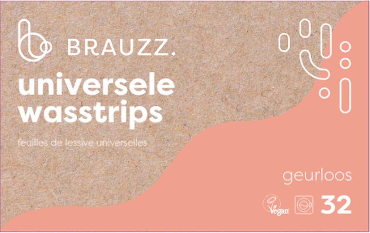 Brauzz Wasstrips Geurloos - Wasmiddeldoekjes voor Witte, Gekleurde en Zwarte Was - Wasmiddel Strips - Wasmiddel Vellen - Laundry Strips (32 wasbeurten) — afbeelding 1