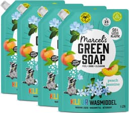Marcel's Green Soap Kleur Wasmiddel Navulling - Perzik & Jasmijn - 4 x 1L - 92 wasbeurten — thumbnail 1