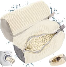 2-delige schoenenwaszakken, multi-beschermingswasnet, zelfreinigende schoenen verdikte schoenenwaszakken, herbruikbare sneakerwaszakken, geschikt voor de meeste soorten en maten schoenen, beschermt schoenen en wasmachines tegelijkertijd - Wit — thumbnail 1