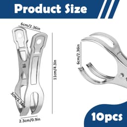 Goodivery ® Roestvrijstalen Wasknijpers voor Grote en Zware Stoffen – Set van 10 Stuks — thumbnail 2