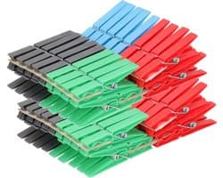 108x Gekleurde wasknijpers - Plastic wasgoedknijpers - Knijpers/wasspelden voor wasgoed 108 stuks — afbeelding 1