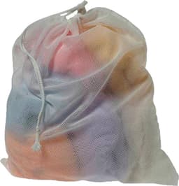 Wasnet Waszak - Groot - XL - 60 x 80 CM - Wit - Treksysteem - Trekbandsluiting - Polyester - Laundry bag — thumbnail 1