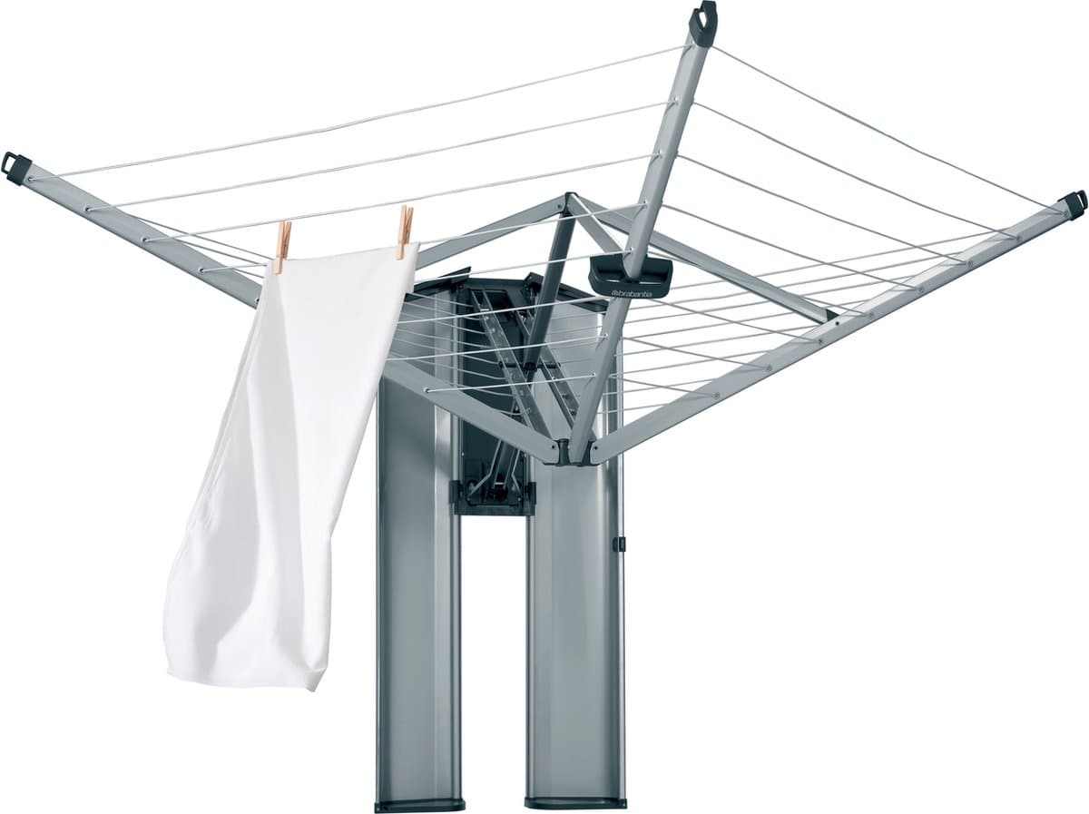 Brabantia WallFix Wanddroogrek - met Opberg-/Beschermbox - 24 m - Metallic Grey — afbeelding 1