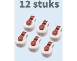 Stevige Dekbed clips - Dekbedclips - Dekbed Knijpers - Clip Dekbedovertrek - 12 stuks - Wit / Rood — afbeelding 1