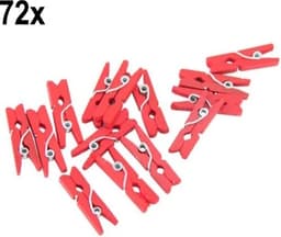 72x Mini Houten Knijpers Rood — thumbnail 1
