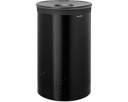 Brabantia Wasmand - met Deksel - 60 l - Matt Black / Dark Grey — afbeelding 1