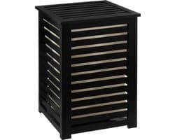 Wasmand met deksel - Bamboe - Zwart - 65 l - 40 cm x 38 cm x 58 cm — afbeelding 1