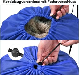 VHV - Waszak Set van 2 - Opvouwbare Waszakken 50 x 60 cm met Trekkoord - Blauw voor Reizen en Studentenkamer — thumbnail 5
