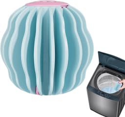 Wasballen - 1 wasbal + 50 kleurabsorberende doekjes - Ecologische wasbal - duurzaam - Wasballen - Pluizenfilter - Anti-klit - Wasmachine schrobben ballen - wasballen - blauw - wasmachine reiniger - wasmachine — thumbnail 1