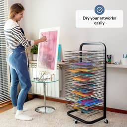 Dailygoods - Kunst Droogrek voor Klaslokaal - Verf Droogrek Met Wielen — thumbnail 2
