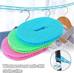 Nylon Waslijnen - Droogtouw Kleding - Kleding Drogen - Winddicht Hekontwerp - Tot 10 Meter - Roze — thumbnail 5