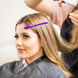 Haarklemmen Set - Styling Clips - Haar Stylen Knippen - Dubbele Scharnier - 12 Stuks - Paars — thumbnail 2