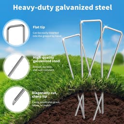 Dailygoods- Grondankers 200 stuks - U-vormige Grondpennen - Verzinkt Staal - Roestvrij - Voor Onkruidvlies en Tenten - Duurzaam en Herbruikbaar — thumbnail 5