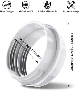 Namajunas - Slangkoppeling voor draagbare airco - Universele slangconnector voor airconditioning - Geschikt voor 5-inch en 5.9-inch slangen - Geschikt voor airconditioning, afvoerbuis en slangverlenging - Onderdelen voor airconditioners - 2 stuks — thumbnail 3