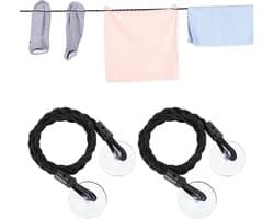 Draagbare Waslijn - Reis Waslijn - Kleding Drogen - Intrekbaar Touw - Tot 2.8m - Zwart