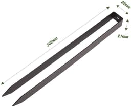 Dailygoods- Grondankers U-vormig - 4 stuks - Hoogwaardig staal - Voor rozenboogbevestiging - Stabiliteit - Afmetingen 30 x 2,9 x 2,1 cm - Tuinankers — thumbnail 2
