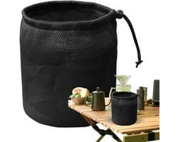 Wasknijperhouder Opbergtas - Wasgoed Organizer - Thuis en Buiten - Ademend Mesh Materiaal - 25 cm breed - Zwart