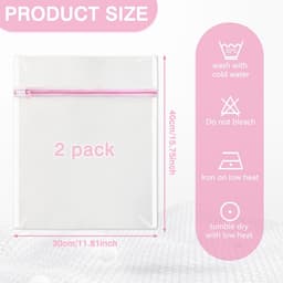 Dailygoods- Waszak Set van 2 - 30 x 40 cm - Delicate Waszak - Waszakken met Ritssluiting - Reiswaszak - Duurzaam Mesh Ontwerp - Wasnet — thumbnail 2