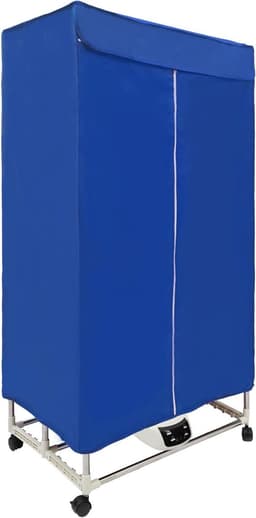 Elektrische Wasdroger - Draagbare Mini Droger - Snel Kleding Drogen - Timer 0-240 Min - 150 cm Hoog - Blauw — thumbnail 1