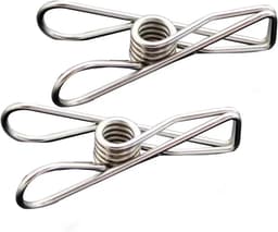Roestvrijstalen Clips - Wasknijpers Houders - Kleding Drogen - Roestbestendige Constructie - 5.2cm 100 Stuks - Zilverkleurig — thumbnail 1