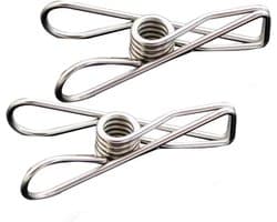 Roestvrijstalen Clips - Wasknijpers Houders - Kleding Drogen - Roestbestendige Constructie - 5.2cm 100 Stuks - Zilverkleurig