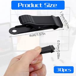 Clips - 30 Stuks - Mini-metalen klemmen - Hangende krokodillenklemmen - Geschikt voor kleding, foto's, gordijnen, badkamer - 4×1.3cm - Zilver — thumbnail 2