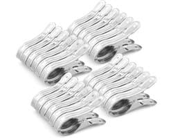 SnelShoppen - 24 Stuks RVS Towel Clips 12 cm - Sterke Klemmen voor Strandhanddoek, Badhanddoek, Bedlinnen, Vloerkleed en Dikke Kleding - Multifunction