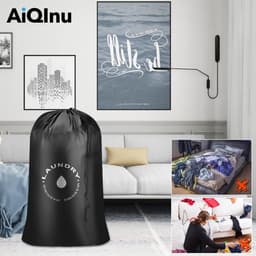 SnelShoppen - AiQInu Waszak met Trekkoord, Vouwbare Waszak voor Studenten en Reizen, 60 x 85cm, Robuust en Duurzaam, Polyester Taffeta, Ideaal voor Wa — thumbnail 3