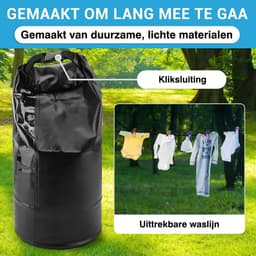 SnelShoppen - Portable Waszak Zwart - Compact en Lichtgewicht Reistas voor Camping, Backpacking en Op Reis - Ideaal voor Schoon Kleding en Vakanties — thumbnail 3