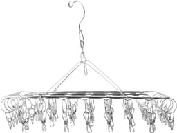 Dailygoods- Sokkendroger set van 2 - Roestvrij Stalen - 35 x 28 cm - Hangend - 40 Klemmen - Ideaal voor Camping/Balkon - Wasrek — thumbnail 3